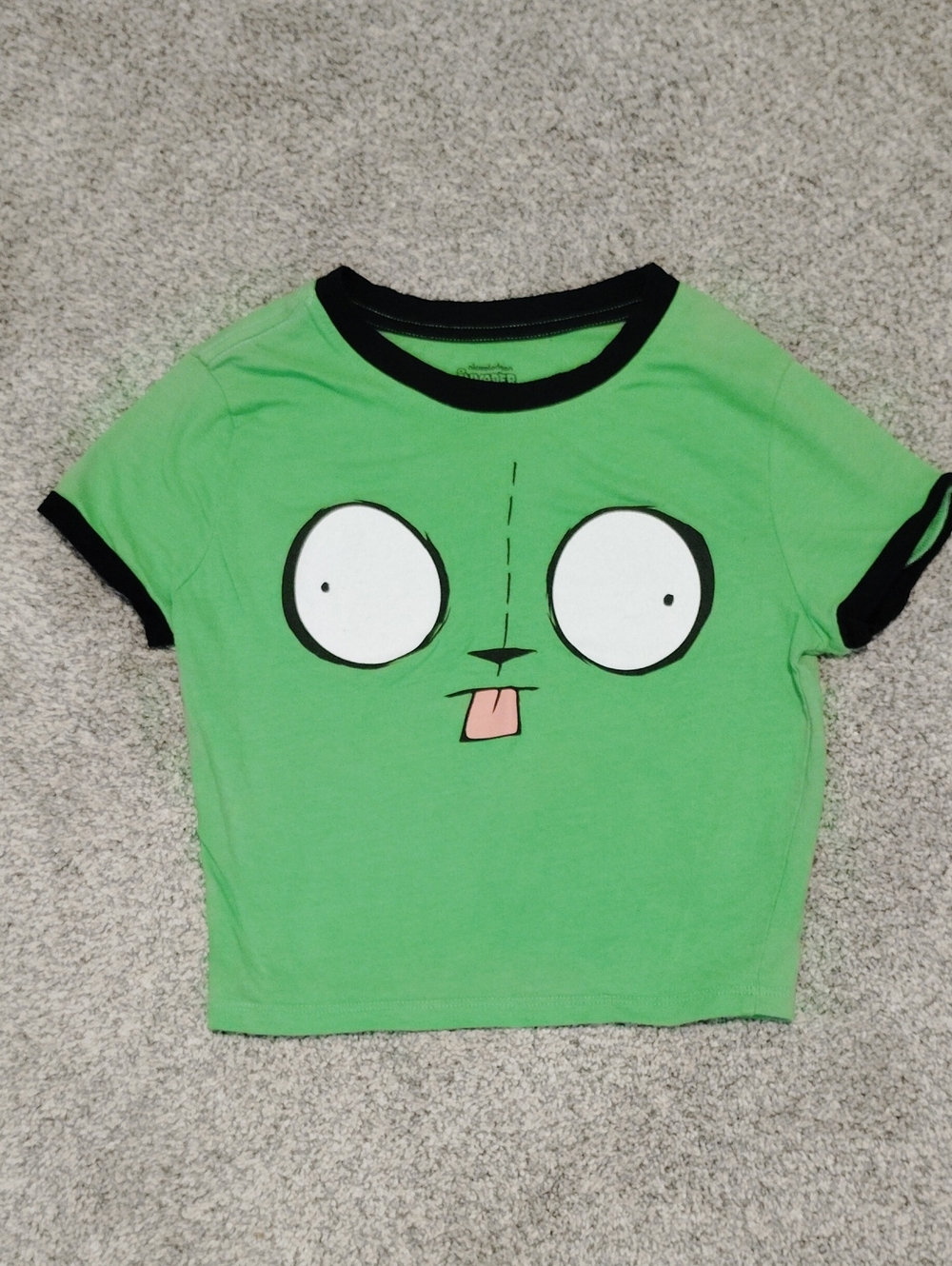 Nickelodeon Invader Zim Green Short Sleeve Tee with Black Trim